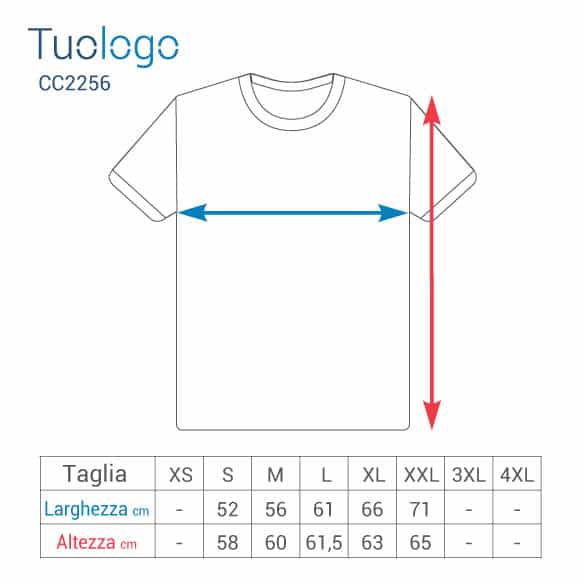 Tabella taglia altezza e larghezza