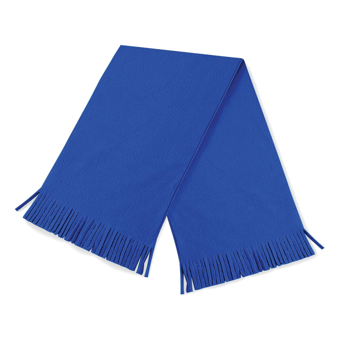 Sciarpa in pile con frange di colore blu