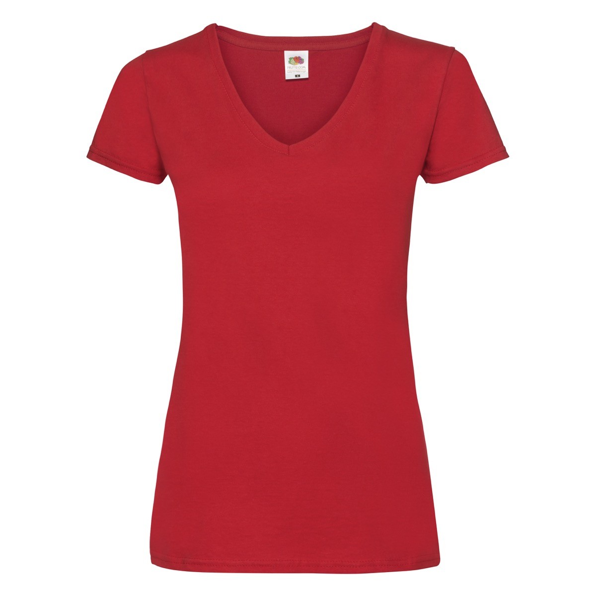 Tshirt da donna gialla in cotone manica corta con scollo a V