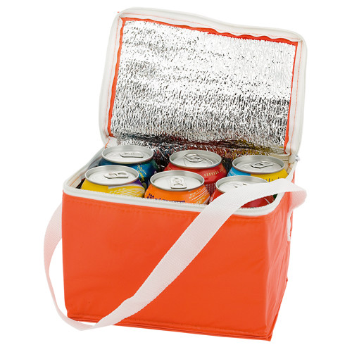 Borsa termica arancione in alluminio e pvc