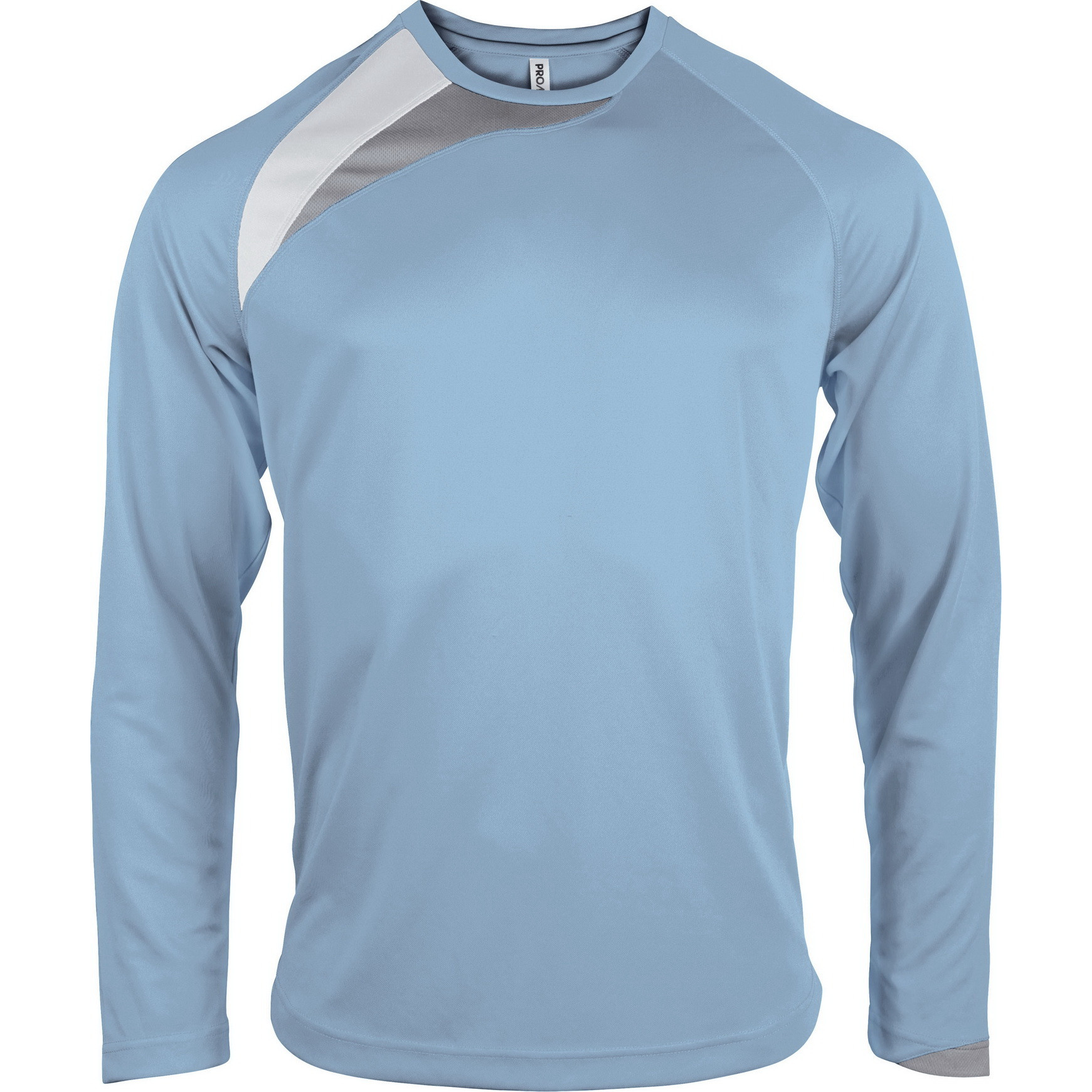 Maglia da calcio manica lunga azzurra 100% poliestere