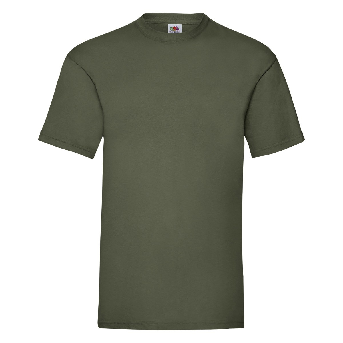 Tshirt in cotone manica corta e girocollo di colore verde militare