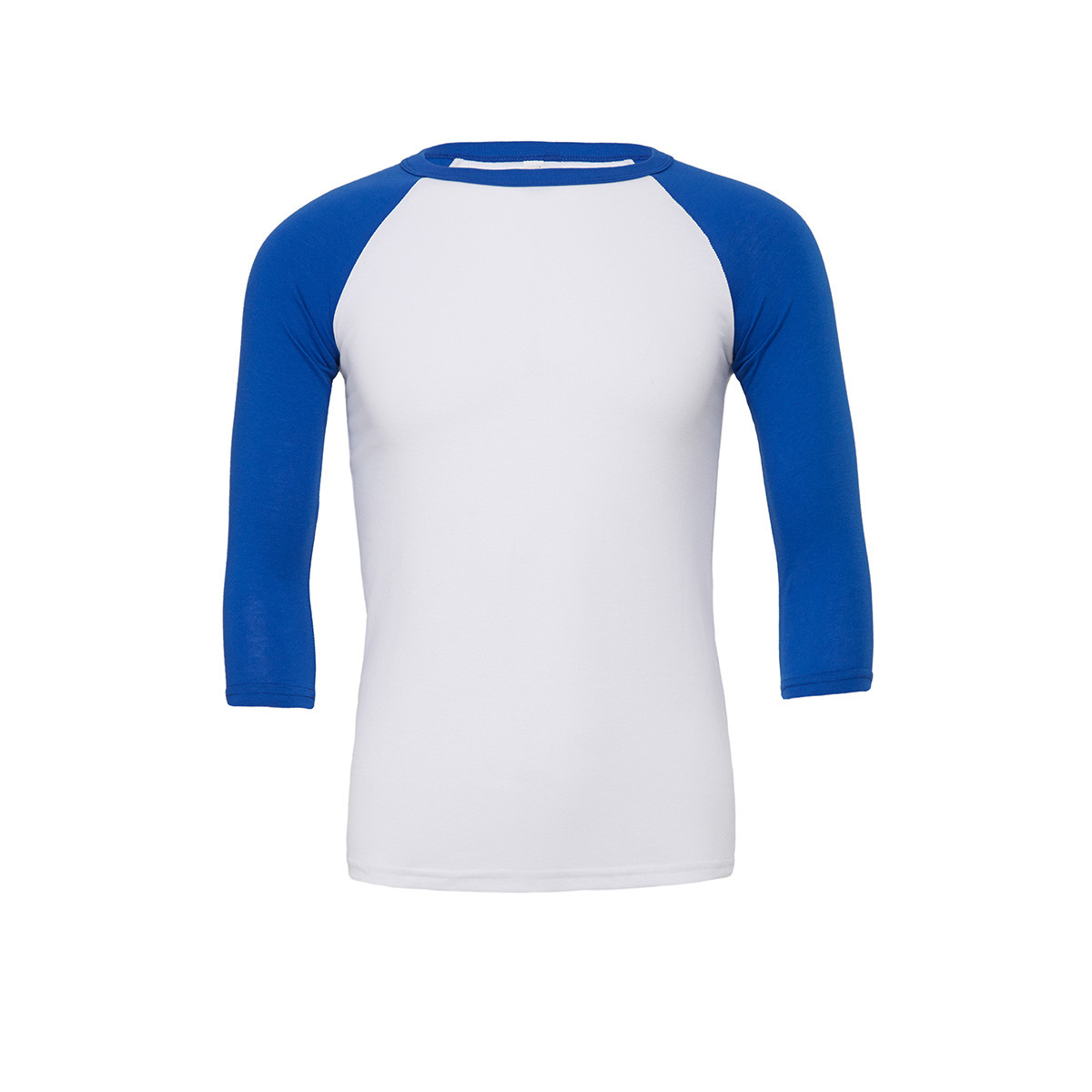 Maglia unisex con maniche 3/4 blu e bianca