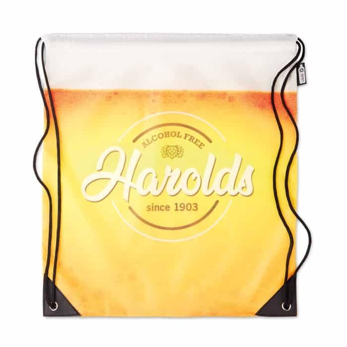 Zainetto in poliestere con angoli in pu con logo