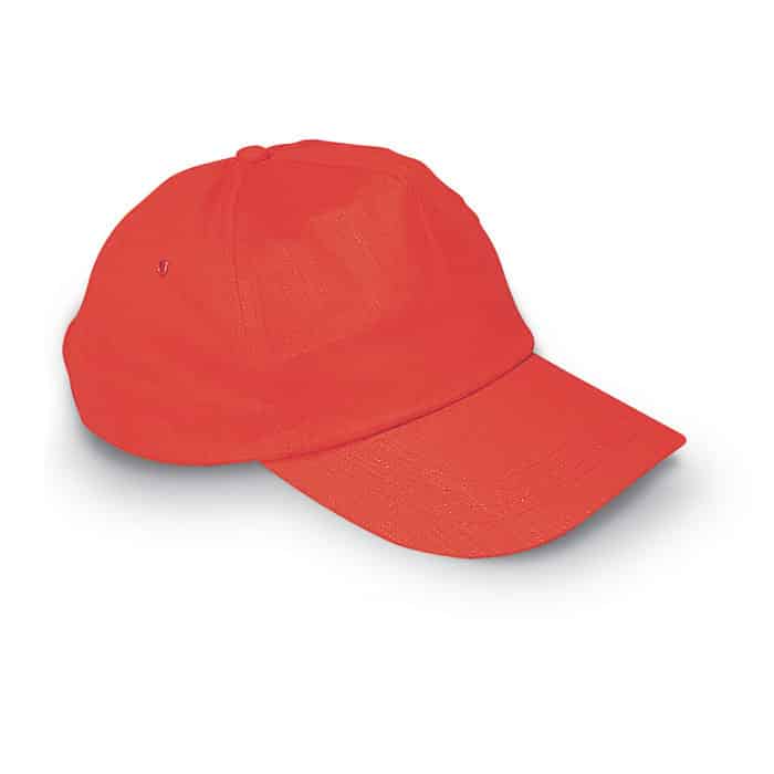 Cappellino rosso in cotone con chiusura in plastica