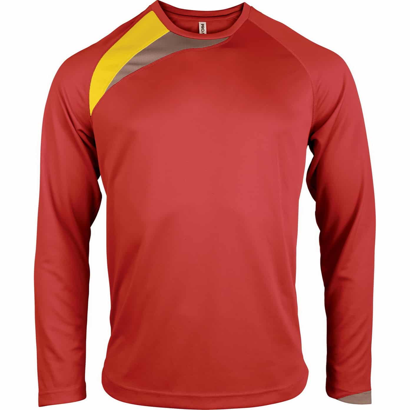 Maglia da calcio manica lunga rossa 100% poliestere