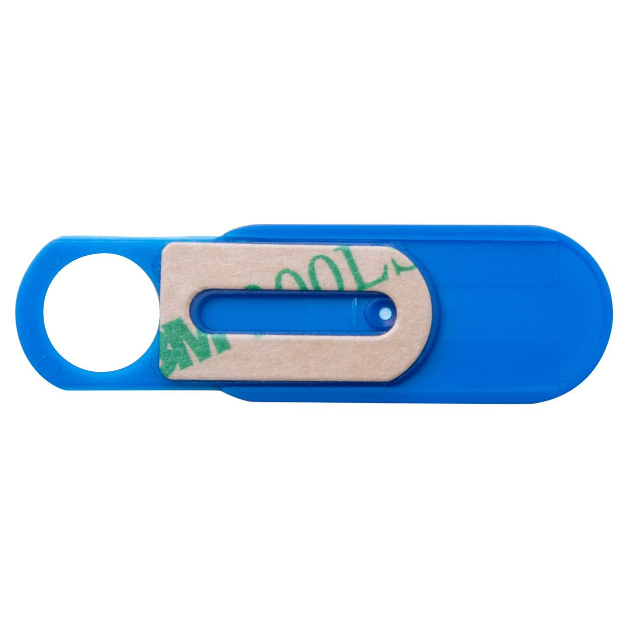 Copertura webcam scorrevole in plastica blu con base adesiva