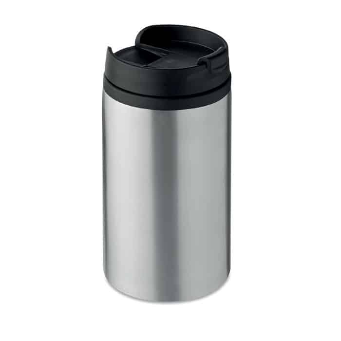 Tazza termica grigia in acciaio inox