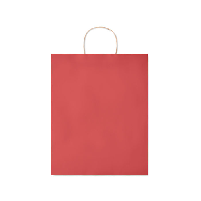 Shopper in carta rossa con manici ritorti