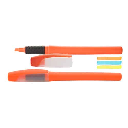 Evidenziatore arancione con tappo e impugnatura in gomma