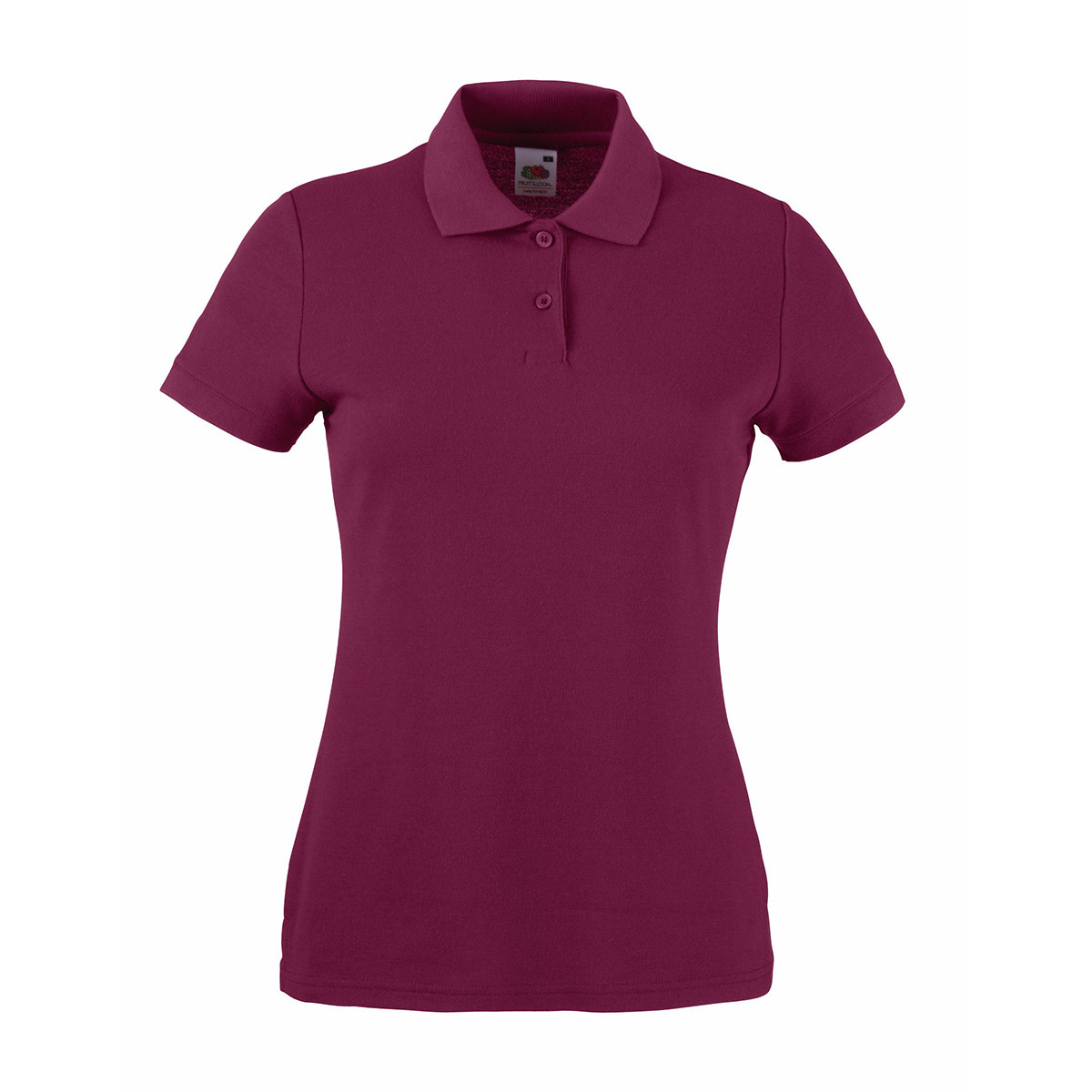Polo donna a manica corta colore bordeaux con bottoni