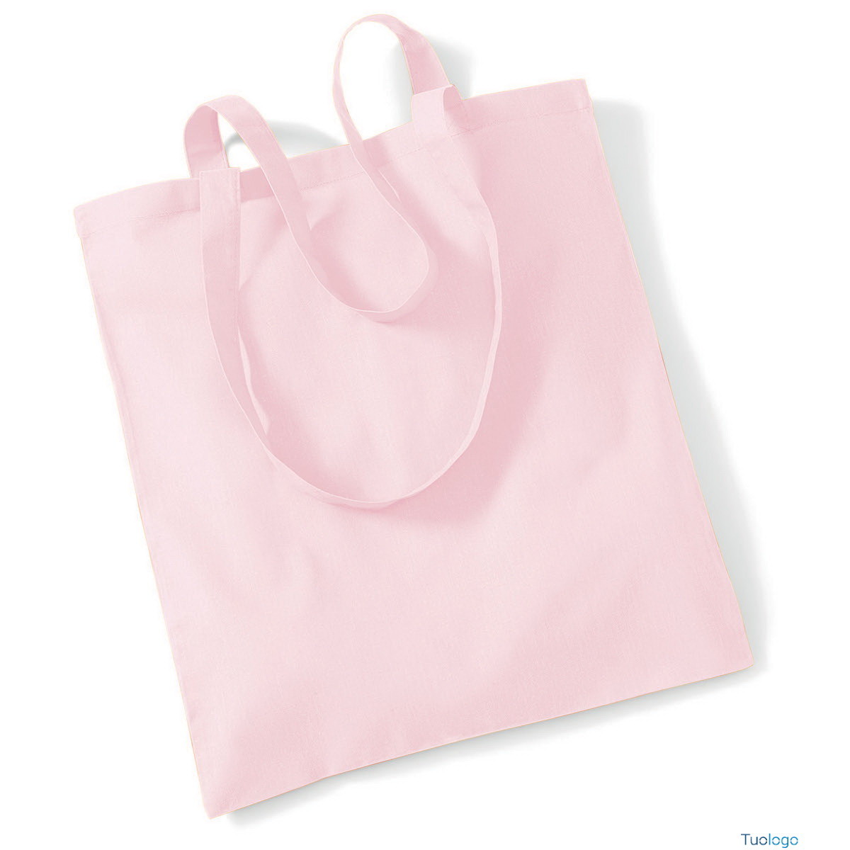 Shopper bianca con manici lunghi