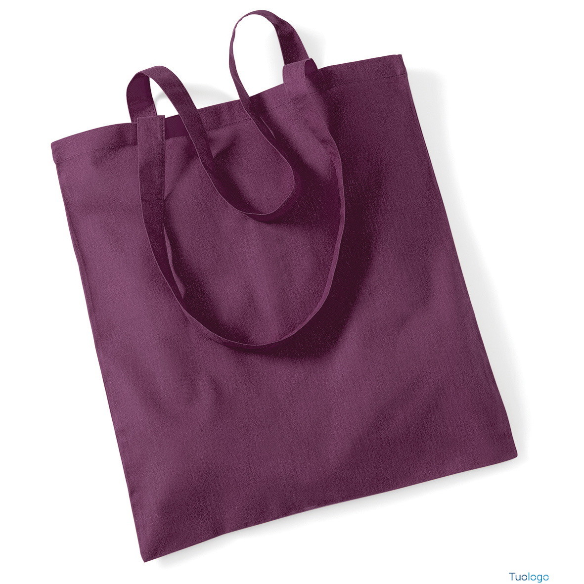 Shopper viola con manici lunghi