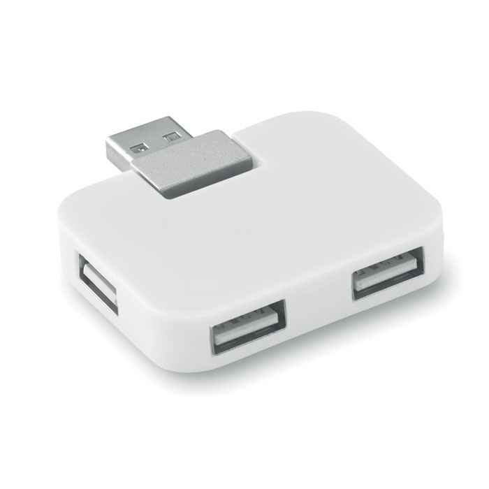 Hub in abs bianco con quattro ingressi usb