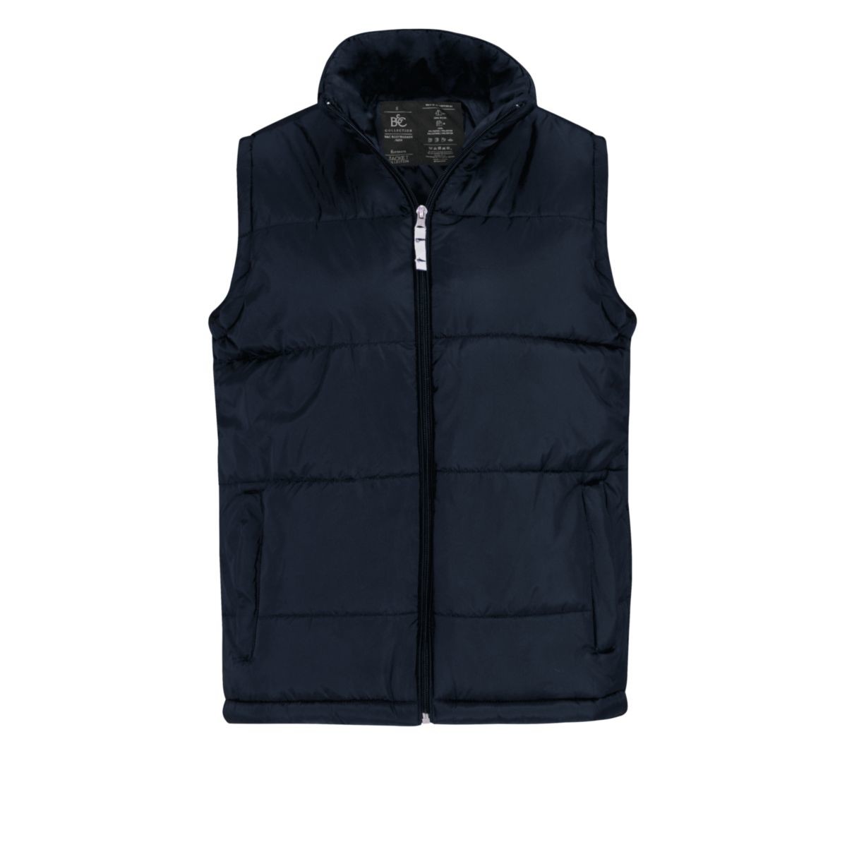 Smanicato antivento con tasche blu scuro con zip centrale