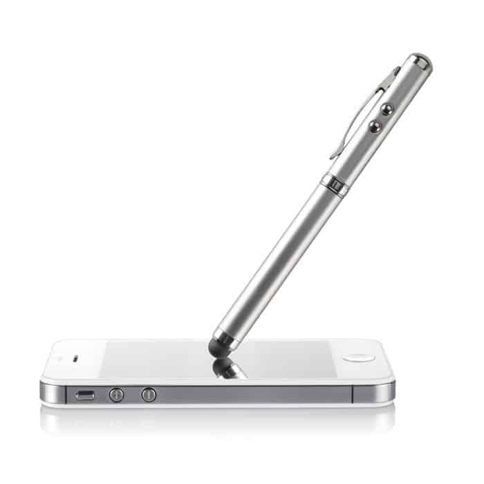 Penna con puntatore laser in metallo e touch