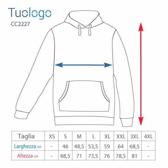 Tabella taglia altezza e larghezza