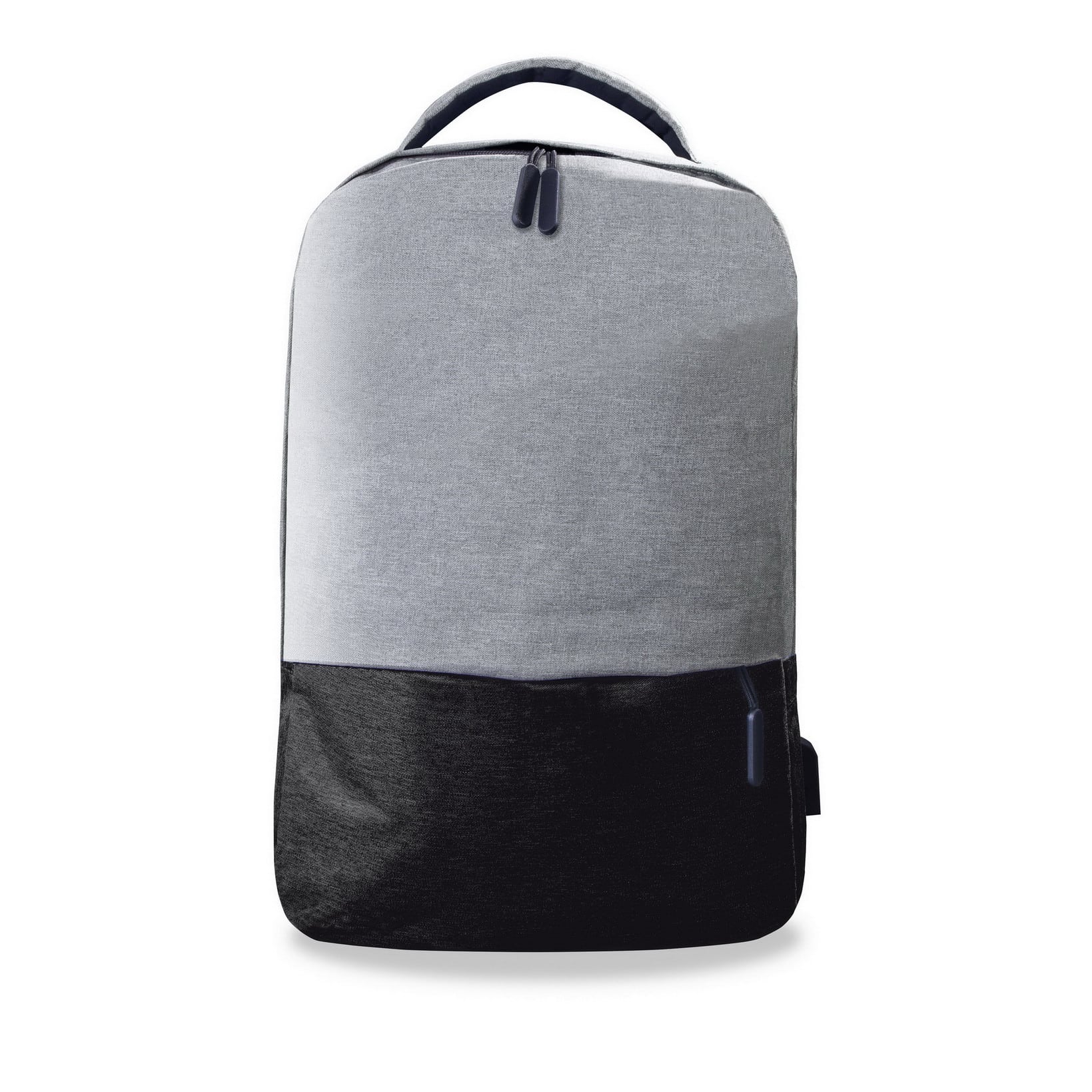 Zaino porta computer grigio e nero con tasca frontale e zip