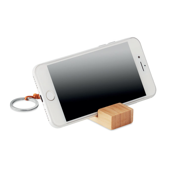 Portachiavi in bamboo e stand per smartphone