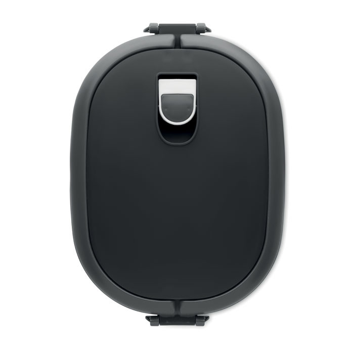 Porta pranzo in pp nero con coperchio a tenuta d