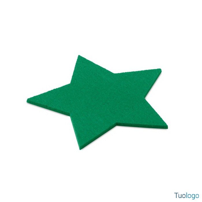 Sottobicchiere verde a forma di stella