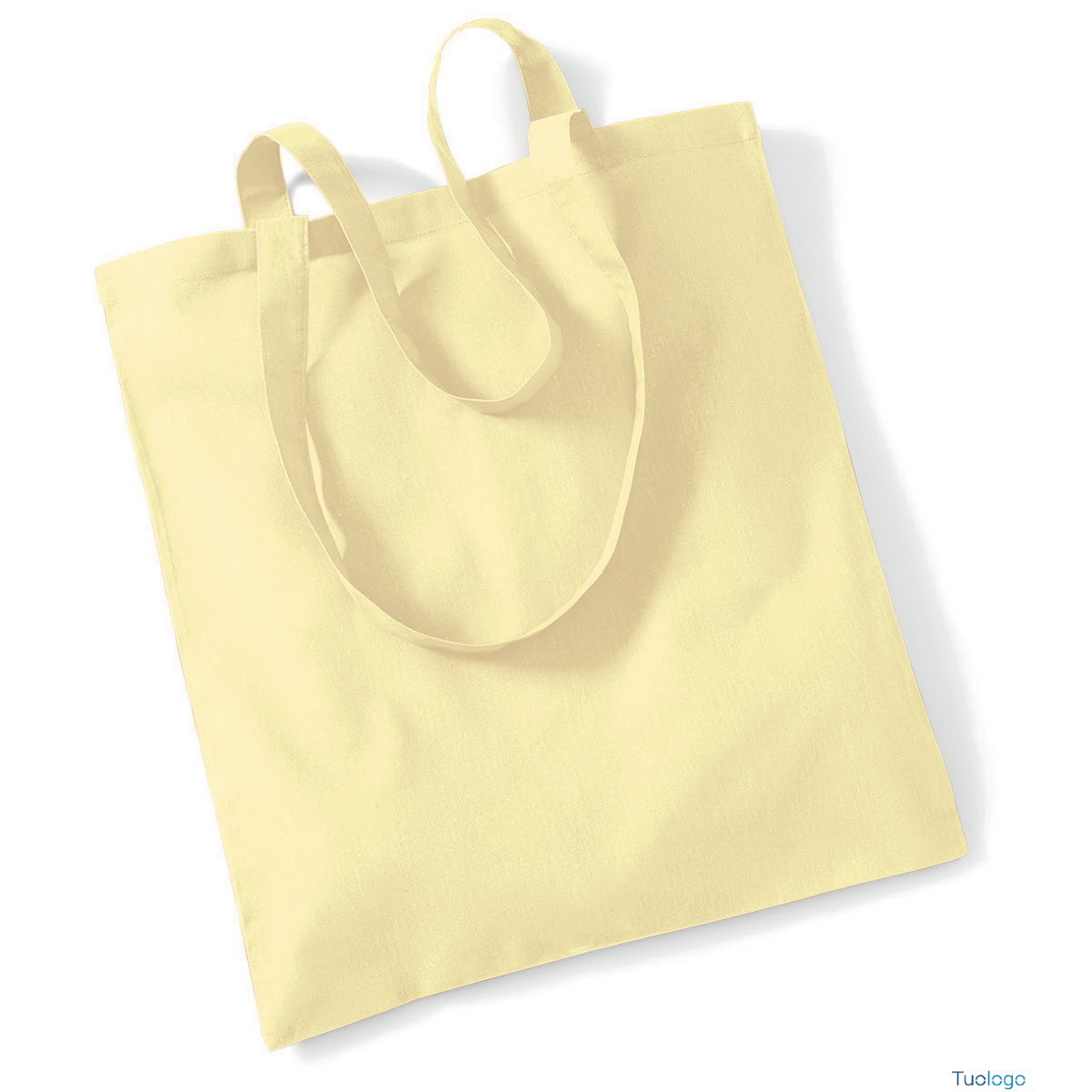 Shopper beige con manici lunghi