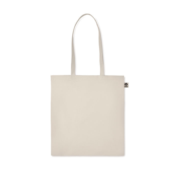 Shopper in cotone bianco con manici lunghi