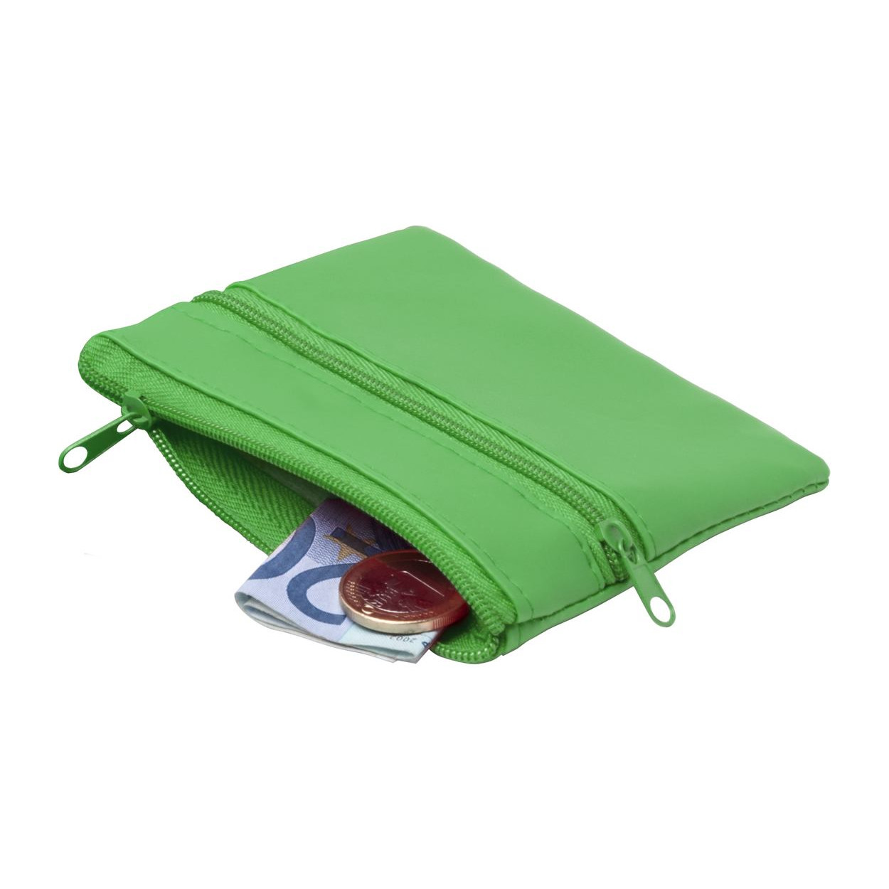 Portamonete verde con chiusura zip
