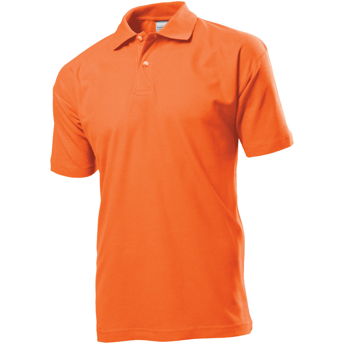 Polo da uomo arancione manica corta con due bottoni 100% cotone