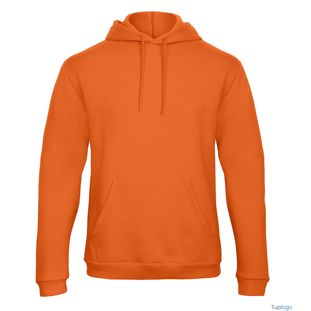 Felpa arancione con cappucio e tascone