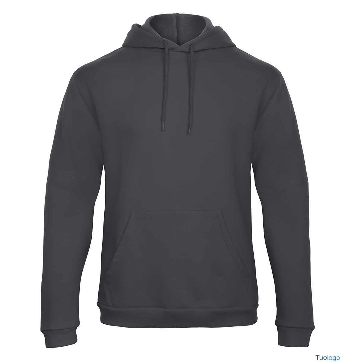 Felpa grigia scuro con cappucio e tascone