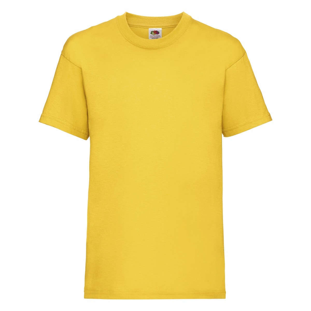 Tshirt bambino in cotone manica corta e girocollo di colore giallo sole