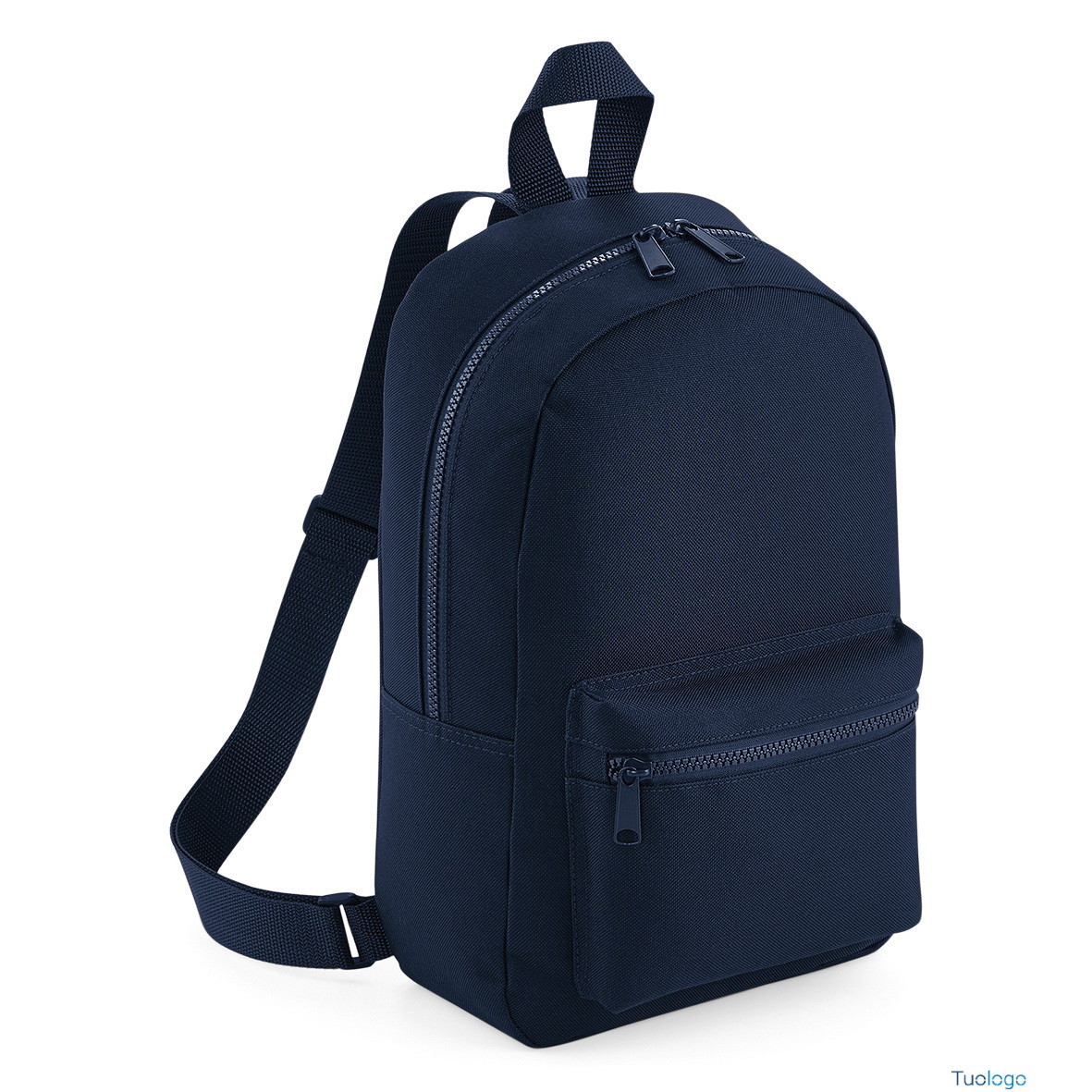 Zaino blu navy con tasca frontale