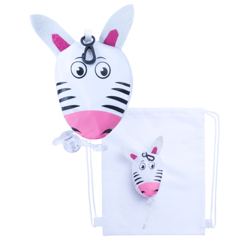 Zainetto in poliestere bianco con laccetti in tinta