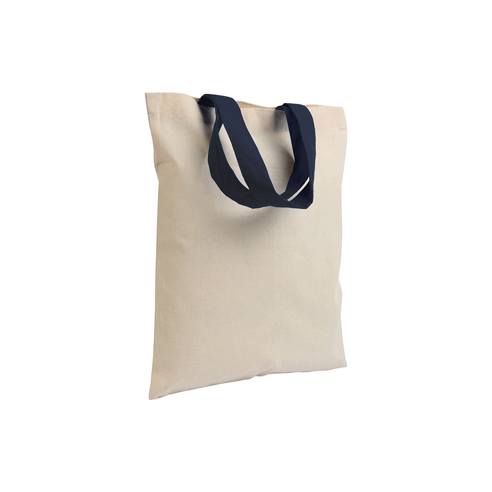 Mini shopper in cotone naturale con manici lunghi viola