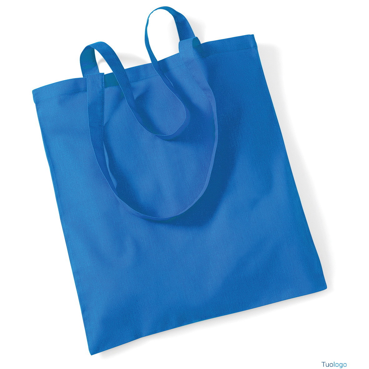 Shopper blu con manici lunghi