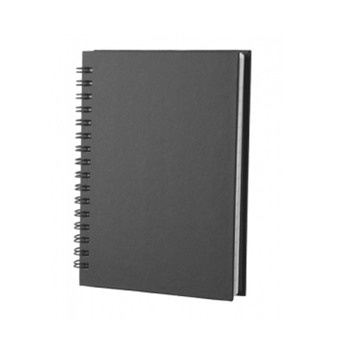 Blocnotes nero con copertina in cartone e spirale