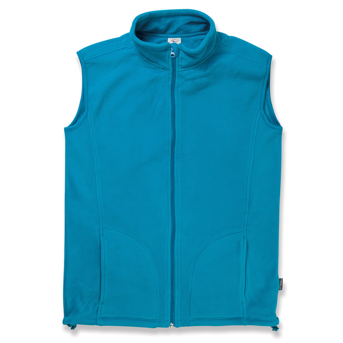 Gilet da uomo blu 100% poliestere con collo alto con zip e tasche frontali