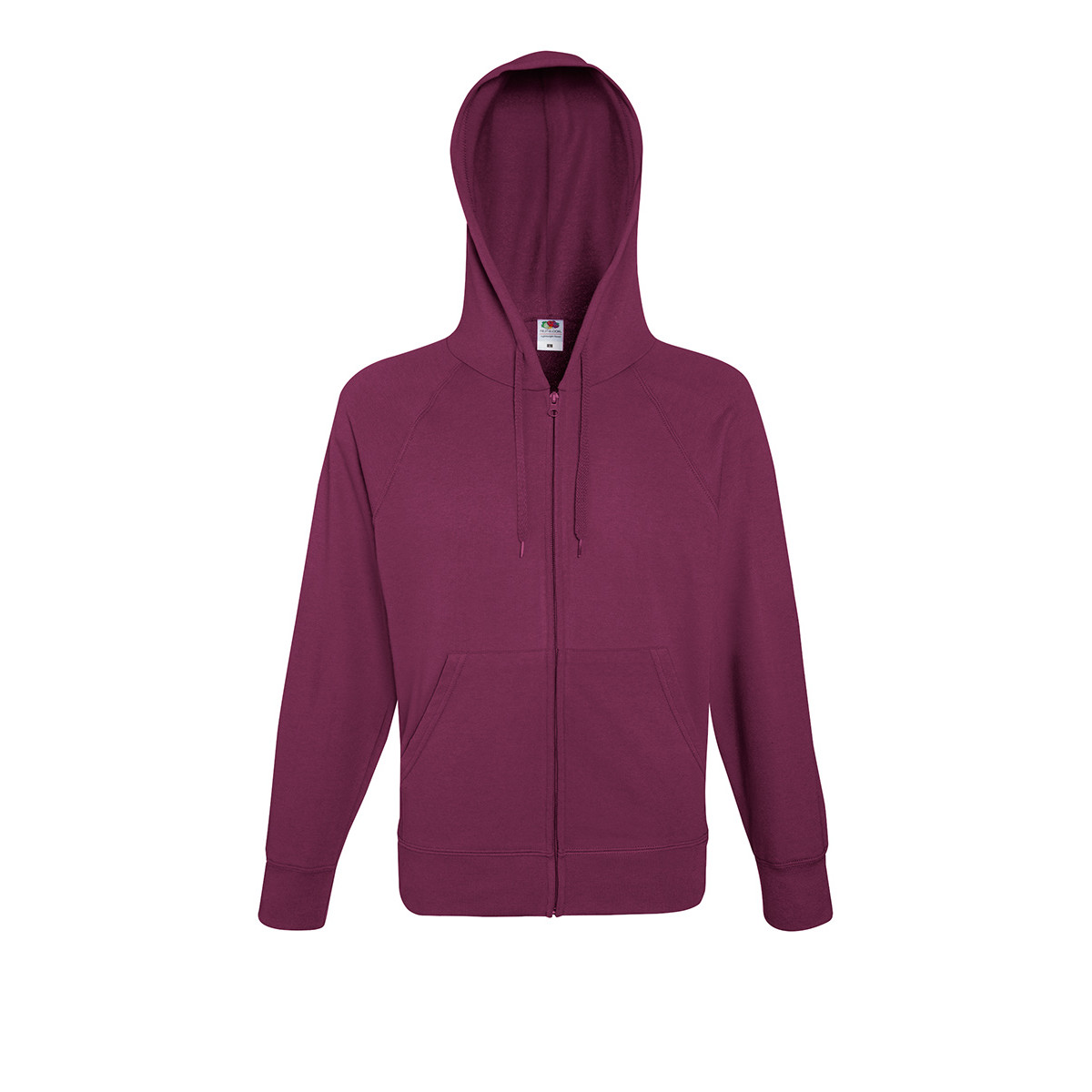 Felpa da uomo fucsia in cotone con cappuccio e zip