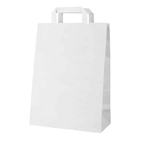 Shopper in carta bianca con manici piatti