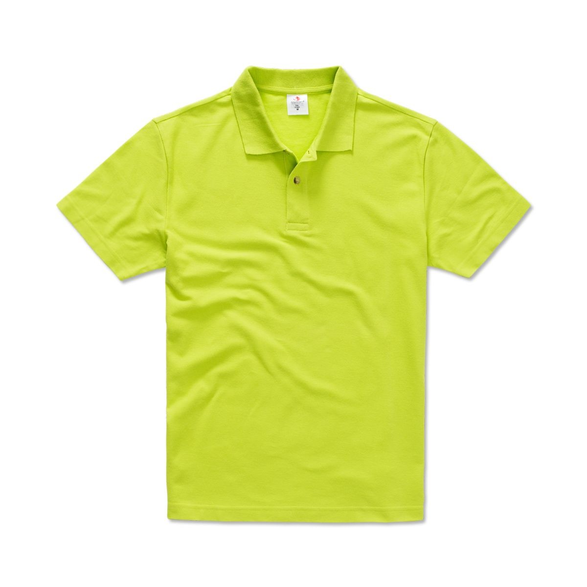 Polo da uomo gialla manica corta con due bottoni 100% cotone