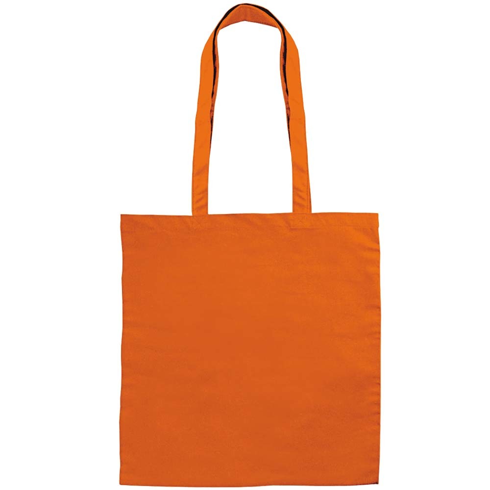 Shopper in canvas arancione con manici lunghi