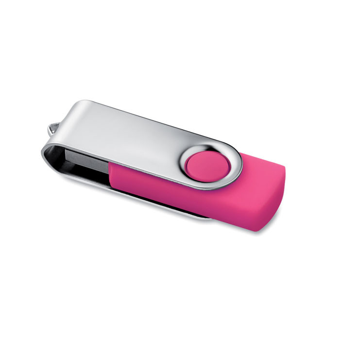Chiavetta usb rosa con chiusura protettiva in metallo