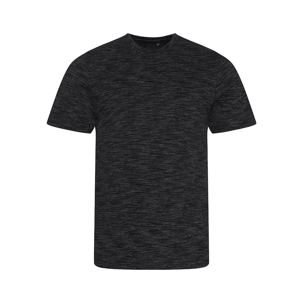 Tshirt nera in cotone con effetto melange