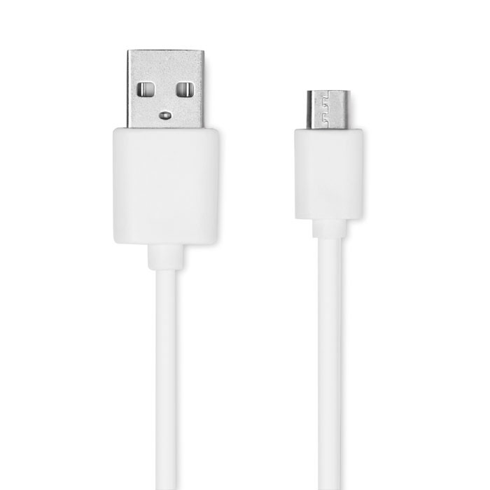 Caricabatterie e cavo usb bianco