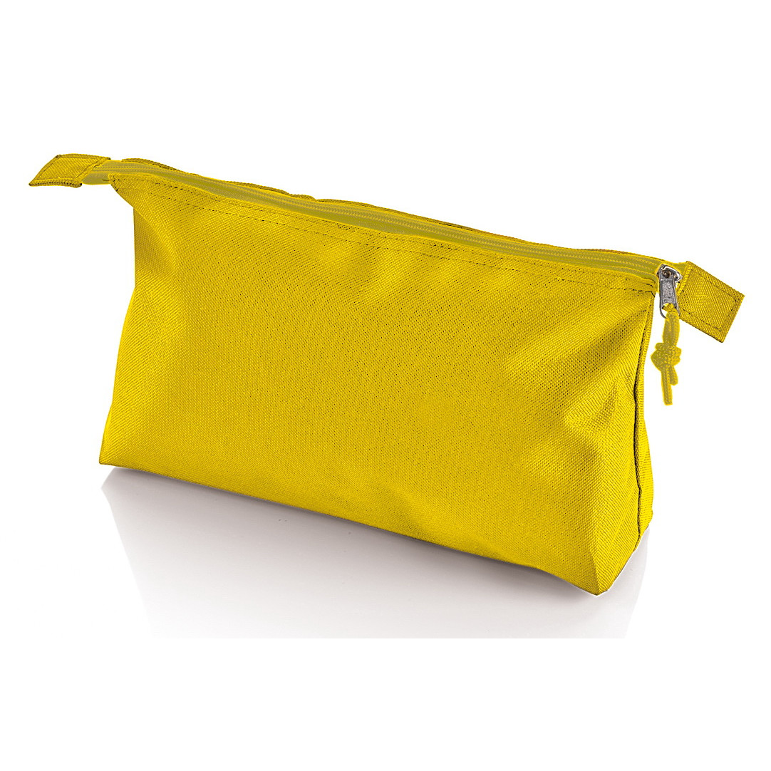Trousse gialla con zip e laccetti