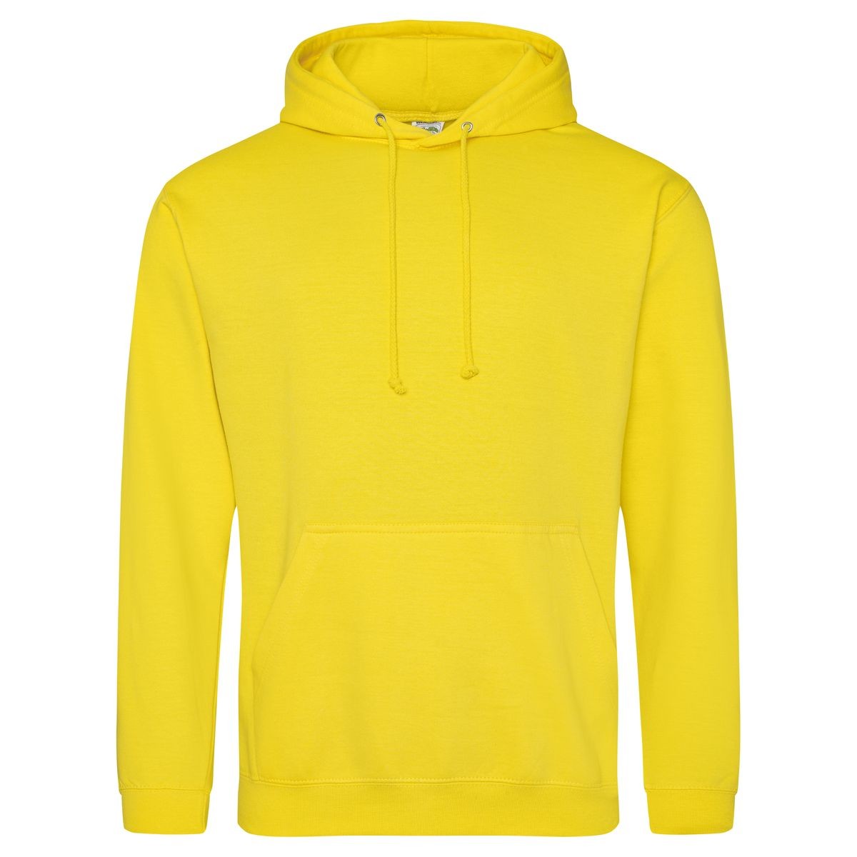 Felpa gialla con tascone e cappuccio