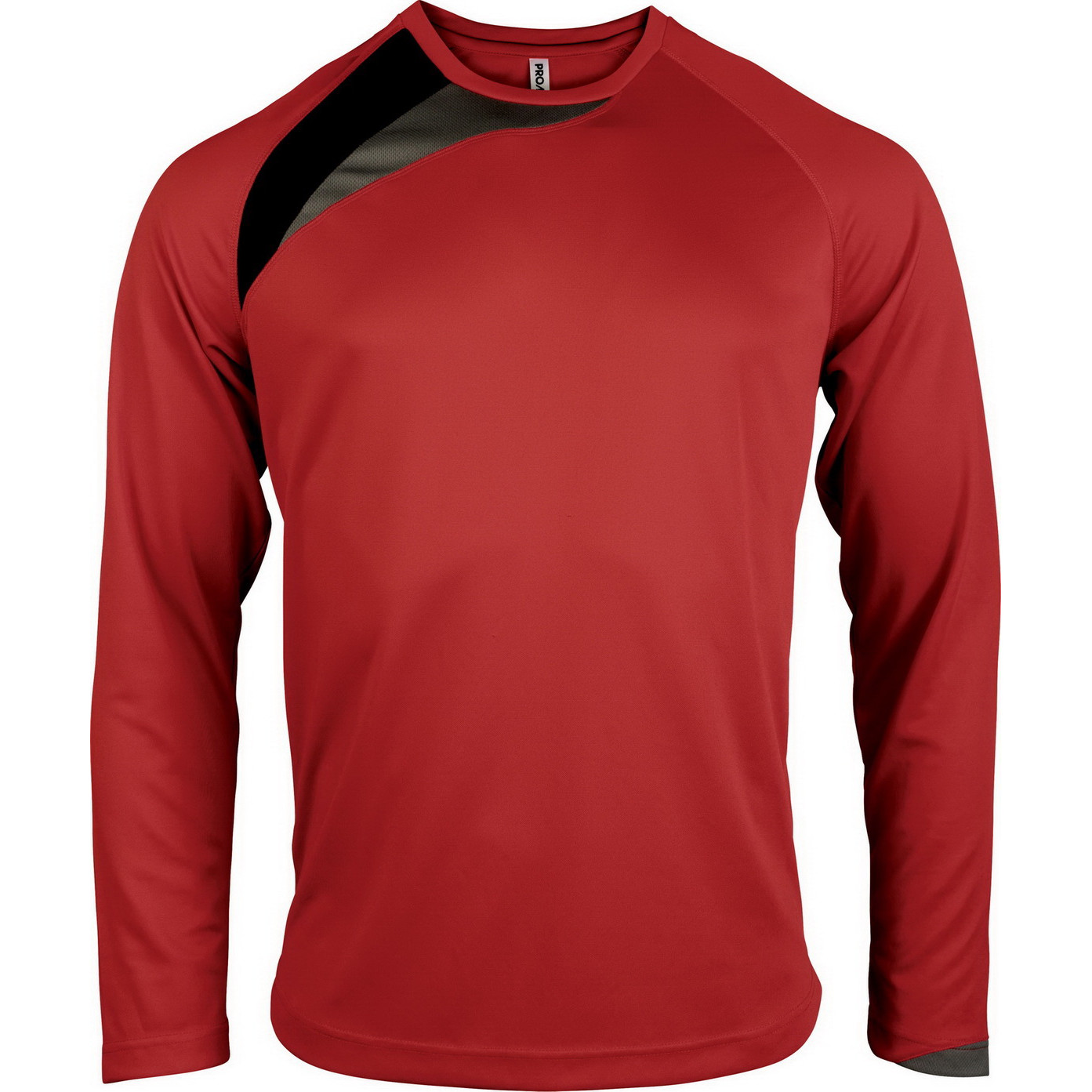Maglia da calcio manica lunga rossa 100% poliestere