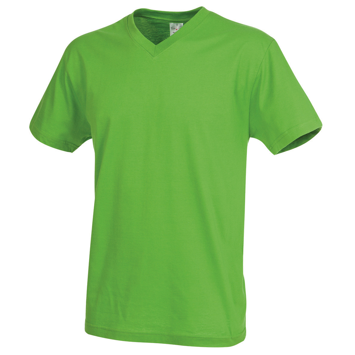 Tshirt da uomo manica corta verde con scollo a V 100% cotone