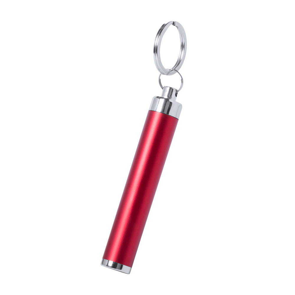 Portachiavi con torcia rossa in plastica